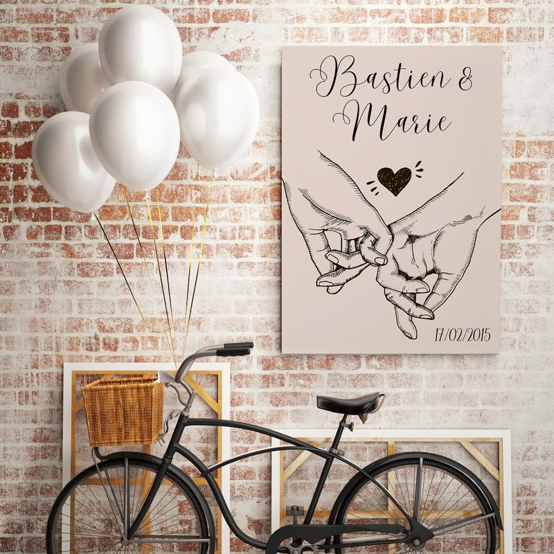 tableau couple amoureux saint valentin a personnaliser tableau toile poster couple 03